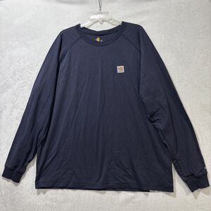 Carhartt FR Force Shirt Men's XL Blue Flame Resistant Welding Construction Work